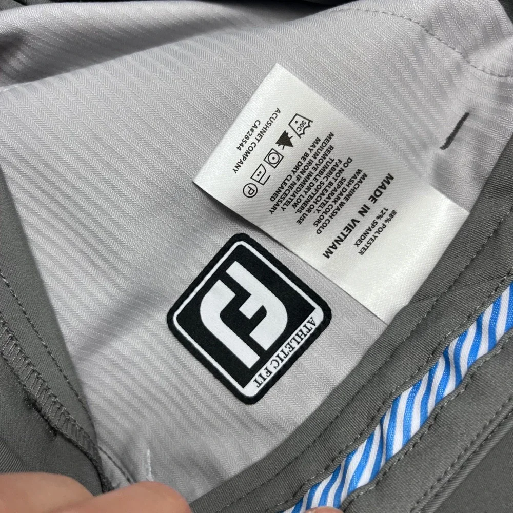 FootJoy Mens Athletic Fit Golf Pants Gray‎ 5-Pocket Stretch W35 L34